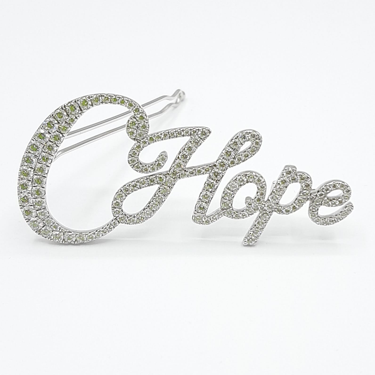 Fermaglio per capelli "HOPE" in argento 925 placcato in oro 18 Kt e zircone