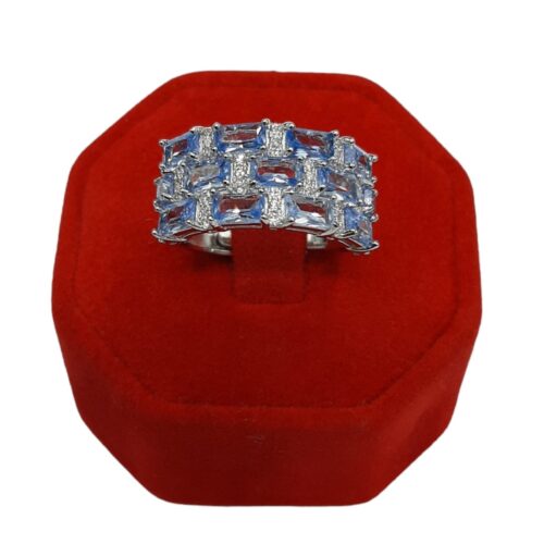 Anello in argento 925 placcato in oro 18 Kt e zirconi