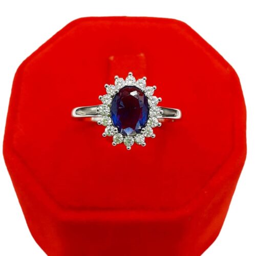 Anello in argento 925 placcato in oro 18 Kt e zirconi