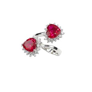 Anello in argento 925 placcato in oro 18 Kt e zirconi