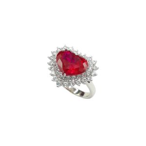 Anello in argento 925 placcato in oro 18 Kt e zirconi