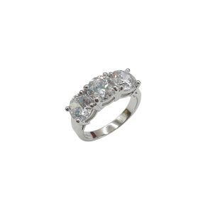 Anello in argento 925 placcato in oro 18 Kt e zirconi