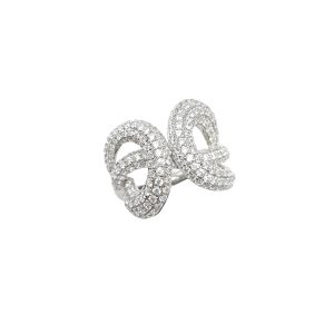 Anello in argento 925 placcato in oro 18 Kt e zirconi