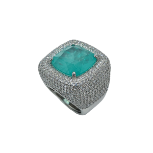 Anello in argento 925 placcato in oro 18 Kt e zirconi