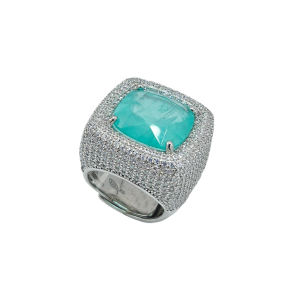 Anello in argento 925 placcato in oro 18 Kt e zirconi - immagine 2