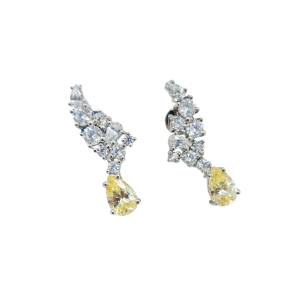 Orecchini in argento 925 placcato in oro 18 Kt e zirconi