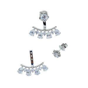 Orecchini in argento 925 placcato in oro 18 Kt e zirconi - immagine 2
